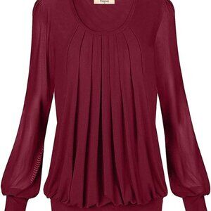 NEW Deep Red Long Sleeve Blouse